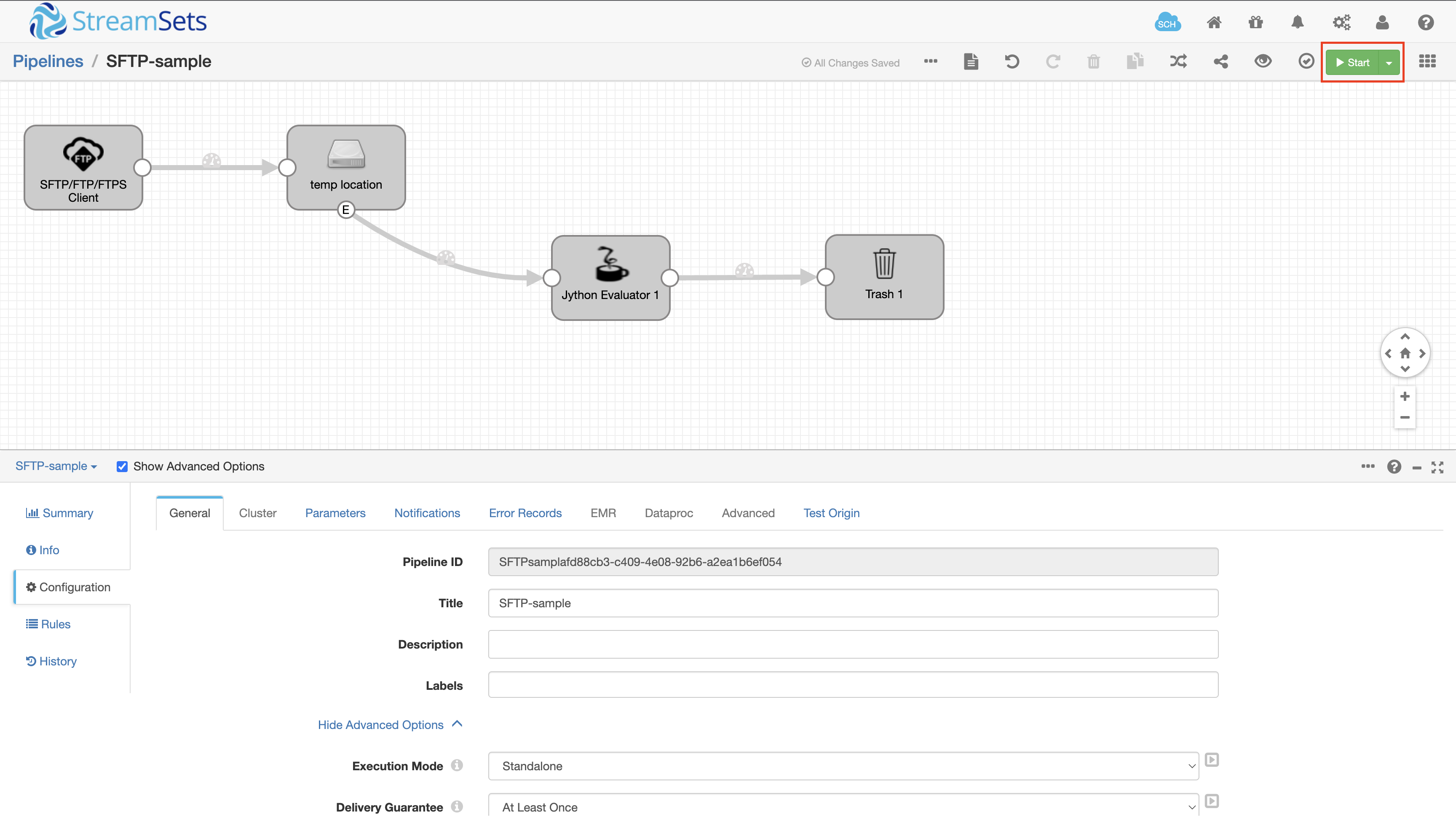 start-pipeline-page